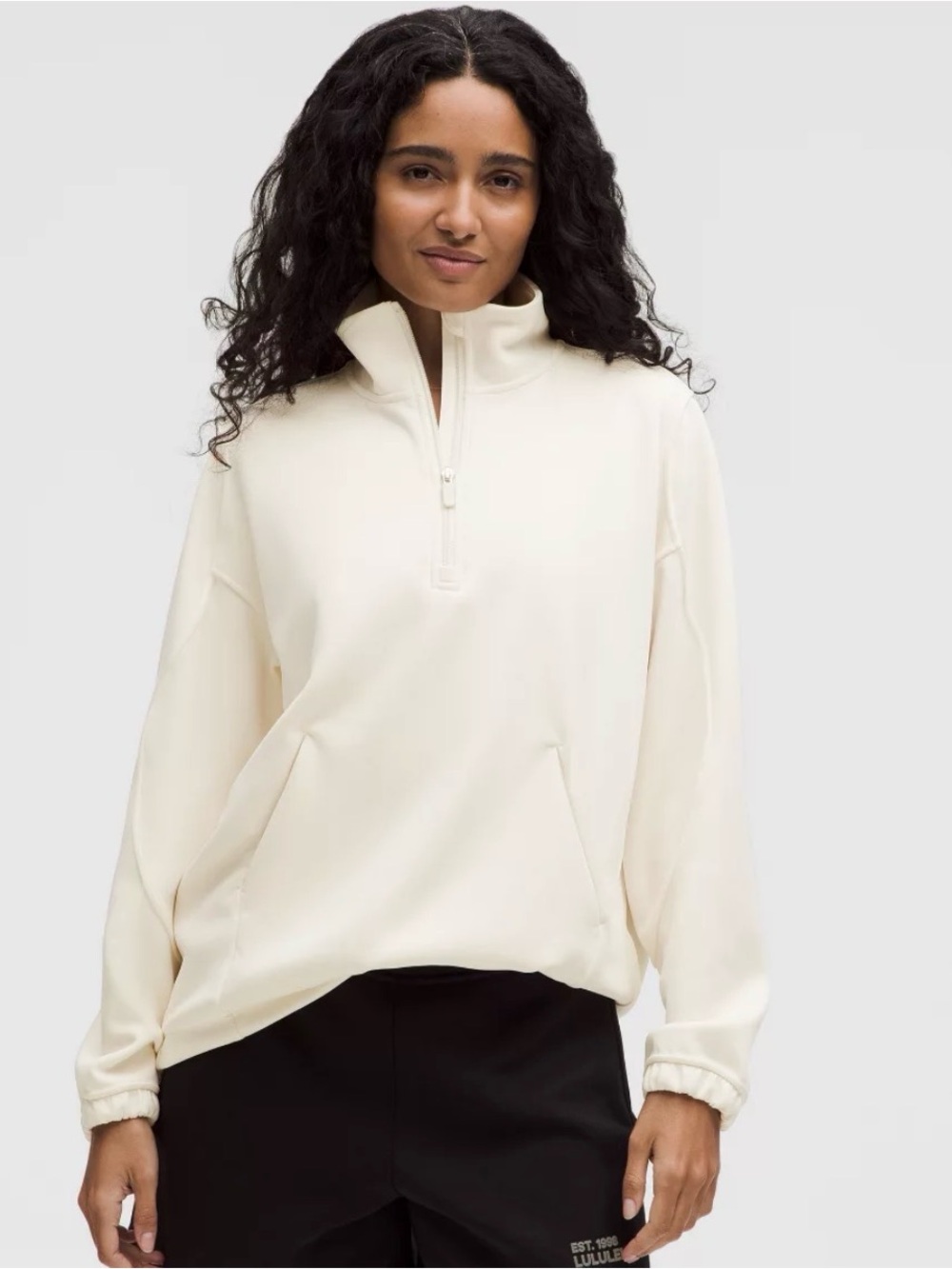 lululemon athletica Softstream Cream Quarter-Zip Pullover, size 12